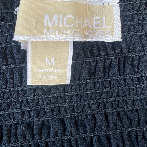 Michael Kors Off Shoulder Smocked Waist Mini Dress Size M Whimsigoth Fall - Picture 8 of 8